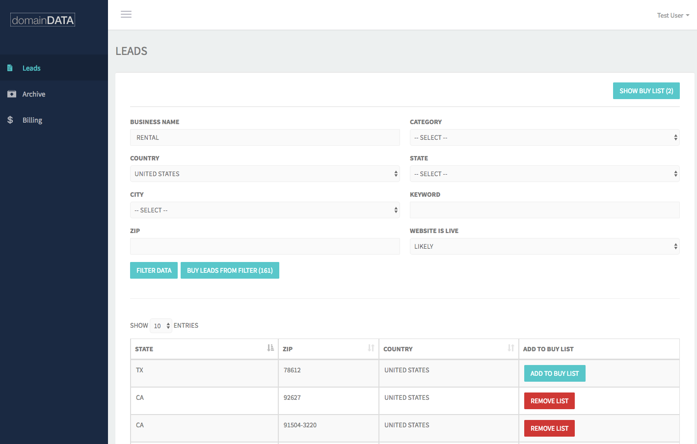 User Panel